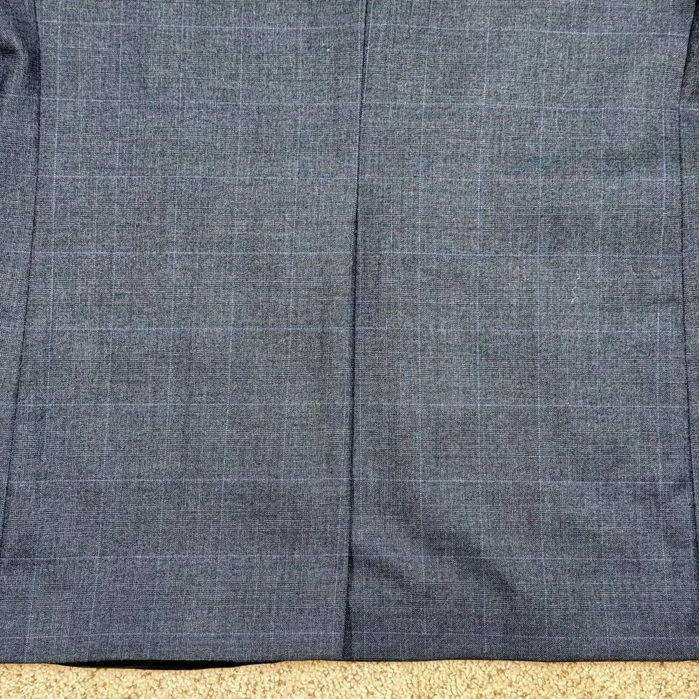 Vtg Chaps Ralph Lauren 46L Mens Wool Sport Coat Grey Blue Plaid Blazer Canada - Picture 6 of 16